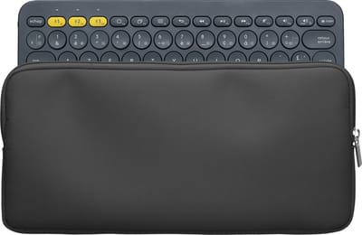 kwmobile toetsenbord hoes geschikt voor Logitech K380 hoesje - Nylon keyboard beschermhoes - Reis case met rits - Keyboards cover in donkergrijs