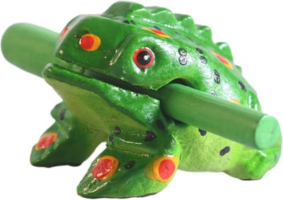 Houten Ratel Kikker - Klankinstrument Geluidskikker - Muziek Maken - Handgesneden Uit Eén Stuk