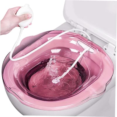 Zitbad Toilet - Bidet Zitting - Persoonlijke Hygiëne - Anti-Overloop Ontwerp - 39x39x10 cm - Wit