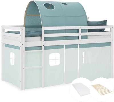 Homestyle4u Hoogslaper - 90x200 - Mint/Groen - met matras