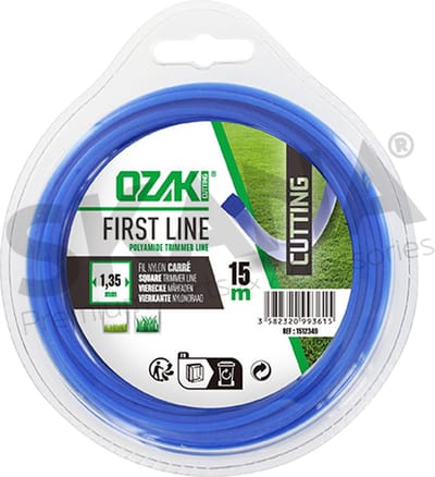 Blister vierkante nylondraad OZAKI - Lengte: 15 m, Ø: 1,35mm