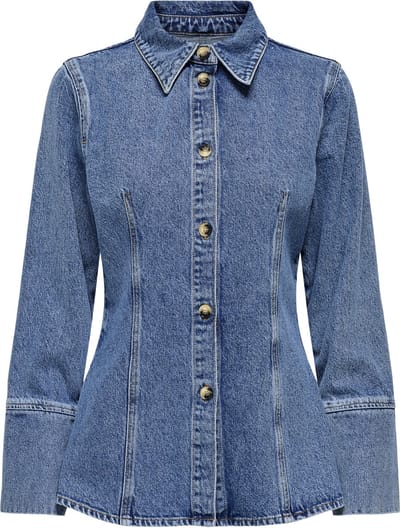 ONLY - ONLNARA L/S FITTED DNM SHIRT SIK - Dames - Blouses
