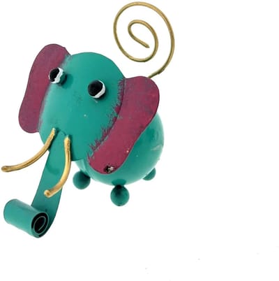 Foto of Kaarthouder - Metalen olifant Anton turq gekrulde slurf