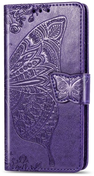 Hoesje geschikt voor Samsung Galaxy A26 - Bookcase - Pasjeshouder - Portemonnee - Vlinderpatroon - Kunstleer - Donkerpaars