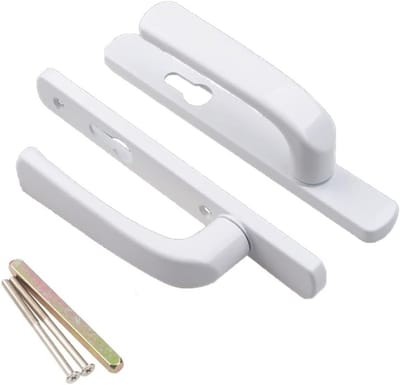 Set van 210mm Vervangende Deurhandgrepen met Bijpassende Onderdelen - Wit, 85mm PZ (Centra) voor UPVC Deuren en Ramen