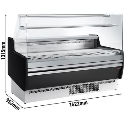 GGM Gastro Kühltheke - 1620mm - 1 Ablage - Frontblende Schwarz Zilver / Zwart