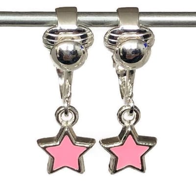 Clip Oorbellen Kinderen - Oorclips - Ster - Lichtroze- Hangoorbellen - MNQ bijoux