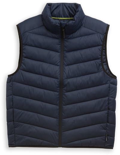 Tom Tailor Denim - Lichtgewicht gewatteerd vest met opstaande kraag - Maat S - sky captain blue