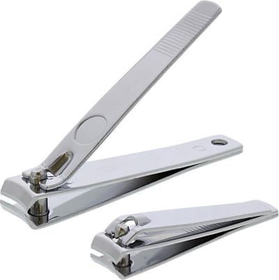 New Age Devi - "2-Pack RVS Nagelknipper Set - 2 Stuks | Perfect voor Knippen van Teennagels & Vingernagels in Verschillende Maten"
