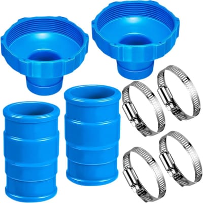 4 Sets Zwembad Stofzuigslang Adapterset - Geschikt voor Intex Adapter B - Met Klem - Vervangingsconnector - Geschikt voor Bovengronds Zwembad, Skimmer en Kleine Filterzeef