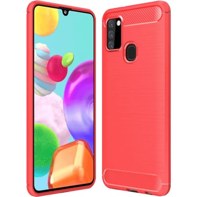 Mocaa Samsung Galaxy A21s Hoesje Schokbestendig Slank Rood