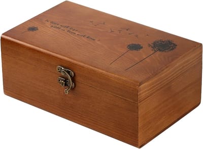 Naaidoos Houten Opbergdoos - Naaimand Organizer - Naaispullen Opbergen - Opvouwbaar met Vakken - 24x135x15cm - Bruin