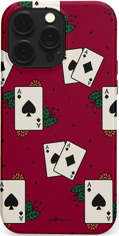 Casetastic Hoesje Geschikt voor Apple iPhone 14 Pro Max Magsafe - Stijlvolle Beschermende Duo-layer Case - Casino Aas