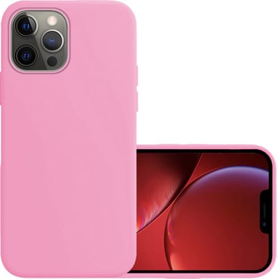 Hoesje - Geschikt voor Apple iPhone 14 Pro - Sterk & Shockproof - Hoes Cover - Siliconen Case - Lichtroze