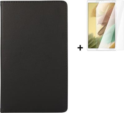 Hoesje Geschikt voor Samsung Galaxy Tab A7 Lite - 8.7 inch - Screenprotector Samsung Tab A7 Lite - Samsung Tab A7 Lite Hoesje Zwart + Screenprotector