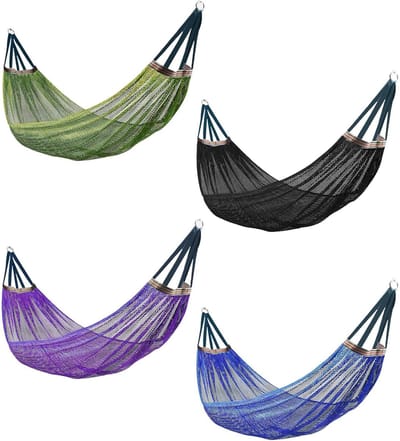 Camping Hangmat - Netting Boomhangmat - Buiten Ontspannen - Verbeterd Koelweefsel - 260 x 130 cm - Zwart