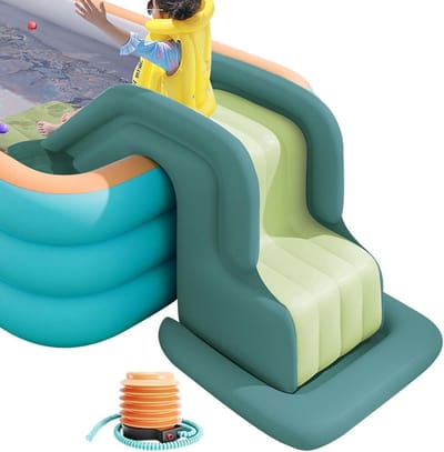 Opblaasbare waterglijbaan - Zomer glijbaan - Zwemmen en spelen - Verdikte stabiele basis - 200 x 80 cm - Groen
