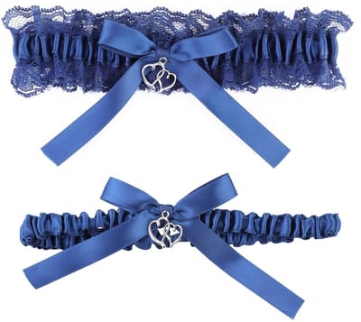 Dailygoods- Bruidsgarter Blauw - Elastische Kant Garter - Huwelijksaccessoire - Cadeau voor de Bruid - Set van 1 - Perfecte Afwerking - Trouwaccessoires