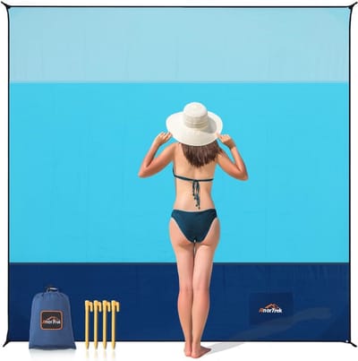 Zandvrij Waterdicht Strandkleed - Extra Groot 200 x 200 cm, Lichtgewicht en Sneldrogend voor Strand, Kamperen en Picknick