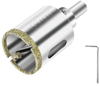 Diamantgatzaag van 35 mm, tegelgatzaag, met diamantcoating, geschikt voor het zagen van glas, tegels, keramiek, marmer en kalksteen.