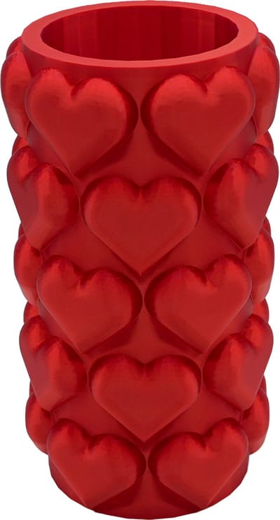 Luvé moderne vaas – Decoratieve vaas - Zijde Rood - 3d geprinte vaas – geschikt voor droogbloemen - 20CM