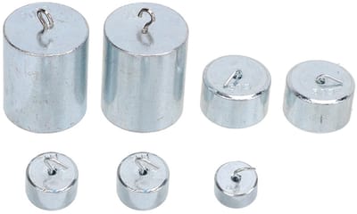 Zeynomax - 7 Stuks Haak Gewicht Set - Laboratorium Gewichten - Hoge nauwkeurigheid - Chroomstalen Haak Gewichten - Geschikt voor Onderwijs - 10g 20g..
