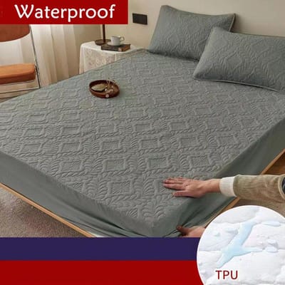 Waterdichte Matrashoes, Elastisch, Queen, King Size, Hoeslaken, Effen Bedhoes, Kussensloop Apart Bestellen, Single 90x200x30cm gray