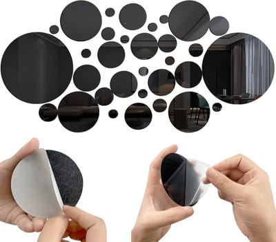 Ronde Acryl Spiegel Stickers Set van 32 Stuks in 6 Maten - Verwijderbaar voor Woonkamer, Slaapkamer en Muurdecoratie (2.2/2.5/3.5/5.5/8/15cm) - Perfect voor Interieurstyling en Creatieve Decoratie