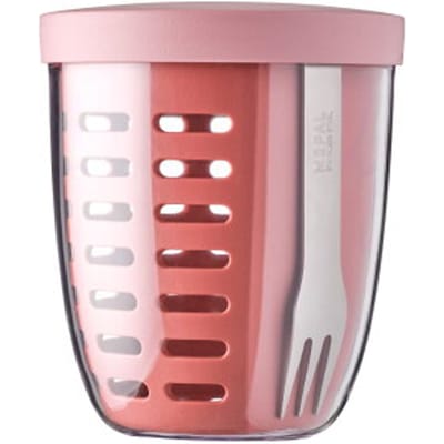 Mepal - Ellipse fruit & veggie pot - 600 ml - Incl. vorkje - Vivid mauve