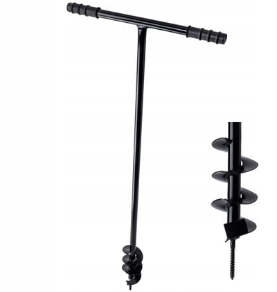 KADAX Handerdboor, grondboor van metaal, grondboor, paalboor, plantenboor, paalboor voor tuin, planten, handboor, spiraalboor, grondboormachine (80 mm)
