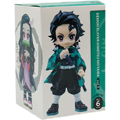 Demon Slayer Tanjiro Kamado Nezuko anime tekenfilm figuur blind box creatief gepersonaliseerd standbeeld model ornament verrassingscadeaubox gray