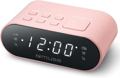 Dubbele Wekker - Roze - FM-radio met Alarm - LED-display met Dimfunctie - Voor Dames en Heren