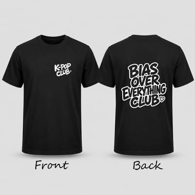 K-Pop Shirt Unisex Zwart | Bias Over Everything Club | Korean Pop Culture Streetwear | K-Pop Fan Cadeau | Maat L | Akina Wear