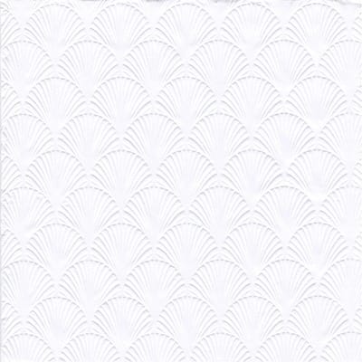 Ihr Servet Luxe - 48x - 3-laags - met schub patroon - wit - 33 x 33 cm