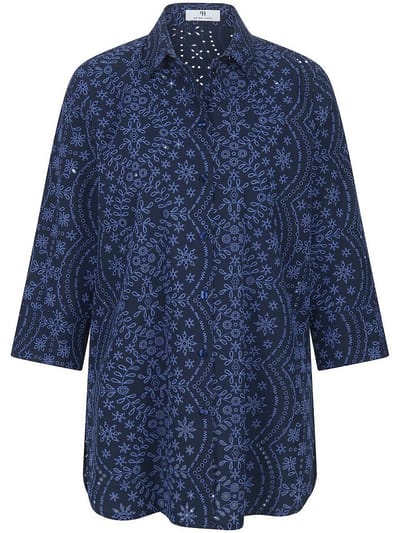 Lange blouse Van Peter Hahn blauw