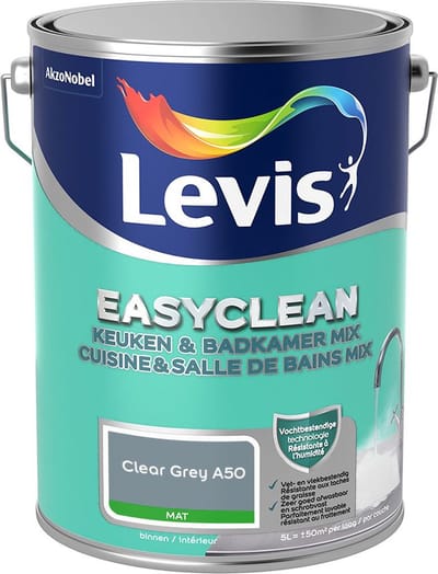 Levis - Easyclean Keuken & Badkamer Mix - Clear Grey A50 - Mengverf - 5 L