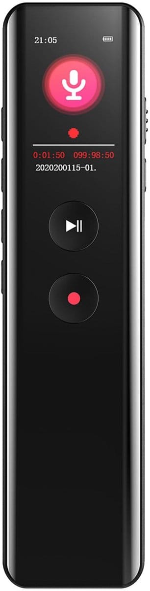 Ynkkvre -Digitale Stemrecorder - Mp3 - Spraakgeactiveerde Opname En One-Touch-Functie Voor Gebruiksgemak - 1,14 Inch Tft-Kleurenscherm - 1 - Zwart -8GB