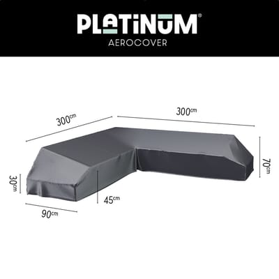 Platinum AeroCover - Loungebankhoes L-vorm - 300x300x90xH30/45/70cm - Ademend - Waterproof - Hoge kleurechtheid