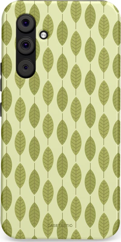Casetastic hoesje geschikt voor Samsung Galaxy A54 (2023) 5G - Dubbellaagse bescherming - Bladerenpracht in het groen - Fashion Case - Crème Olijfgroen
