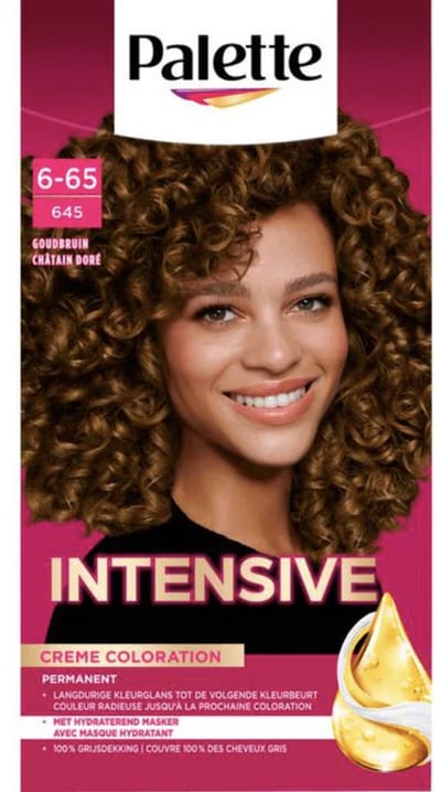 Palette - 645 Goud Bruin - Haarverf - Intensieve, Natuurlijke Kleuren met 100% Grijsdekking - Voordeelverpakking - 3 stuks