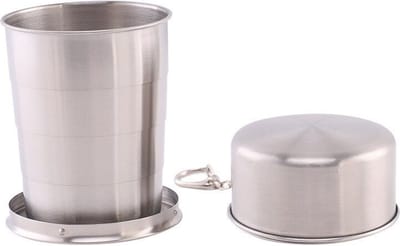 WiseGoods Luxe Outdoor Mok - Beker Opvouwbaar- RVS Cup - Mokken Camping - Kamperen - Reizen - Drinkbeker - Survival - 250ML