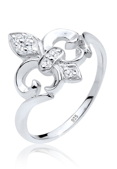 Elli - Ring - lelie met zirkonia steentjes in 925 sterling zilver - Dames