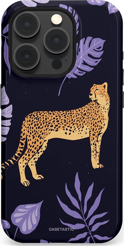 Casetastic Hoesje Geschikt voor Apple iPhone 15 Pro Magsafe - Stijlvolle Beschermende Duo-layer Case - Cheetah snelheid