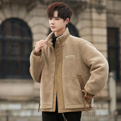 Lamswol Donzen Jas Heren Winter Verdikt Warm Nieuw Jongens Winter Koudebestendig Korrelig Dons XL beige