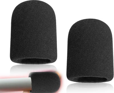 2 Stuks Zwarte Microfoon Windscreen van Schuim voor Bescherming tegen Wind en Spetters, Geschikt voor Handmicrofoons en Statiefmicrofoons