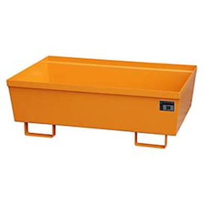 BAUER AO-2 opvangbak, staal, 246 l, B 1200 x D 800 x H 415 mm, oranje