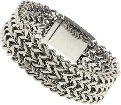 Bukovsky - Stalen Armband - "Excellent Small" - 24 cm - Zilverkleur - Gepolijst - Glanzend - Rvs - 316L Stainless Steel