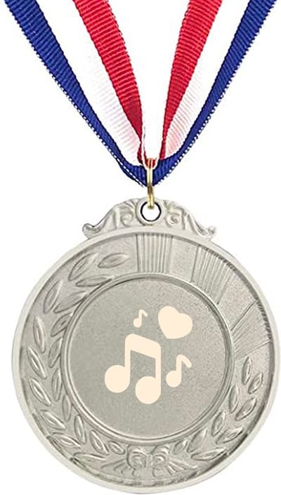 Akyol - muzieknoot medaille zilverkleuring - Muzieknoot - cadeau muziekliefhebber - leuk cadeau voor je vriend om te geven - verjaardag muzikant