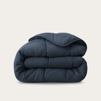 HappyBed Dekbed zonder overtrek 200x200 - Wasbaar All Year - Bedrukt dekbed zonder hoes - Hoesloos Dekbed - Tweepersoonsdekbed - Dark blue