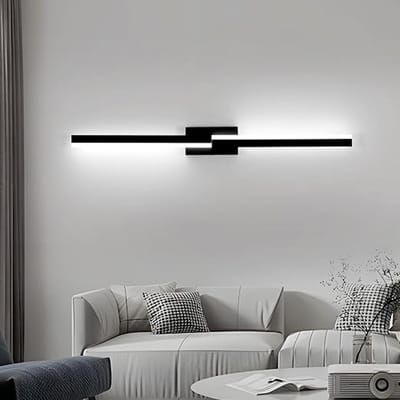Haobosic Minimalistisch Acryl - Wandlamp - Zwart - 80x8x4 cm - 12W 6500K
